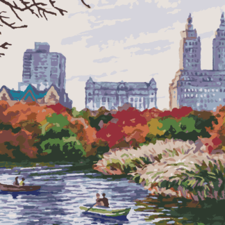 Malování podle čísel - PODZIMNÍ NEW YORK Rozměr: 80x100 cm, Rámování: vypnuté plátno na rám