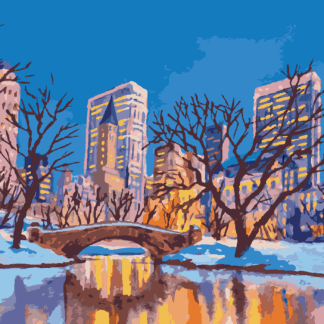 Malování podle čísel - NEW YORK CENTRAL PARK_II Rozměr: 40x50 cm, Rámování: bez rámu a bez vypnutí plátna