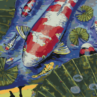Malování podle čísel - THAJSKÁ RYBKA ČERVENÁ Rozměr: 80x100 cm, Rámování: vypnuté plátno na rám