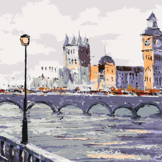 Malování podle čísel - POHLED NA LONDÝN Rozměr: 40x50 cm, Rámování: vypnuté plátno na rám