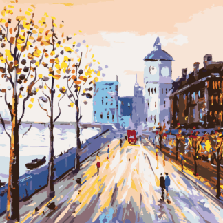 Malování podle čísel - ULICE LONDÝNA Rozměr: 80x100 cm, Rámování: vypnuté plátno na rám