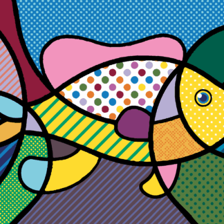 Malování podle čísel - POP-ART RYBA Rozměr: 40x50 cm, Rámování: vypnuté plátno na rám