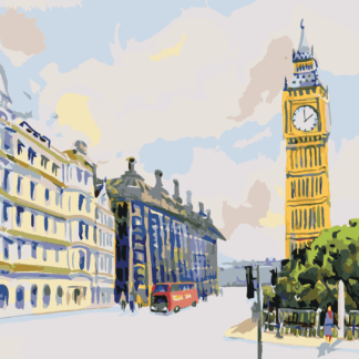 Malování podle čísel - BIG BEN V LONDÝNĚ Rozměr: 40x50 cm, Rámování: bez rámu a bez vypnutí plátna