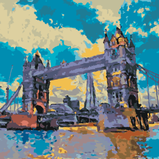 Malování podle čísel - TOWER BRIDGE V LONDÝNĚ Rozměr: 40x50 cm, Rámování: vypnuté plátno na rám
