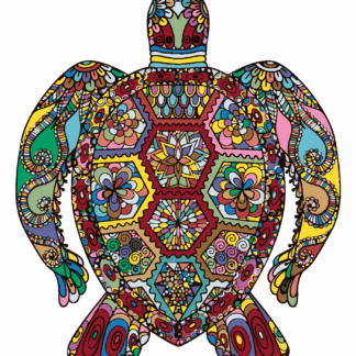 Malování podle čísel - KVĚTINOVÁ ŽELVA Rozměr: 80x100 cm, Rámování: bez rámu a bez vypnutí plátna