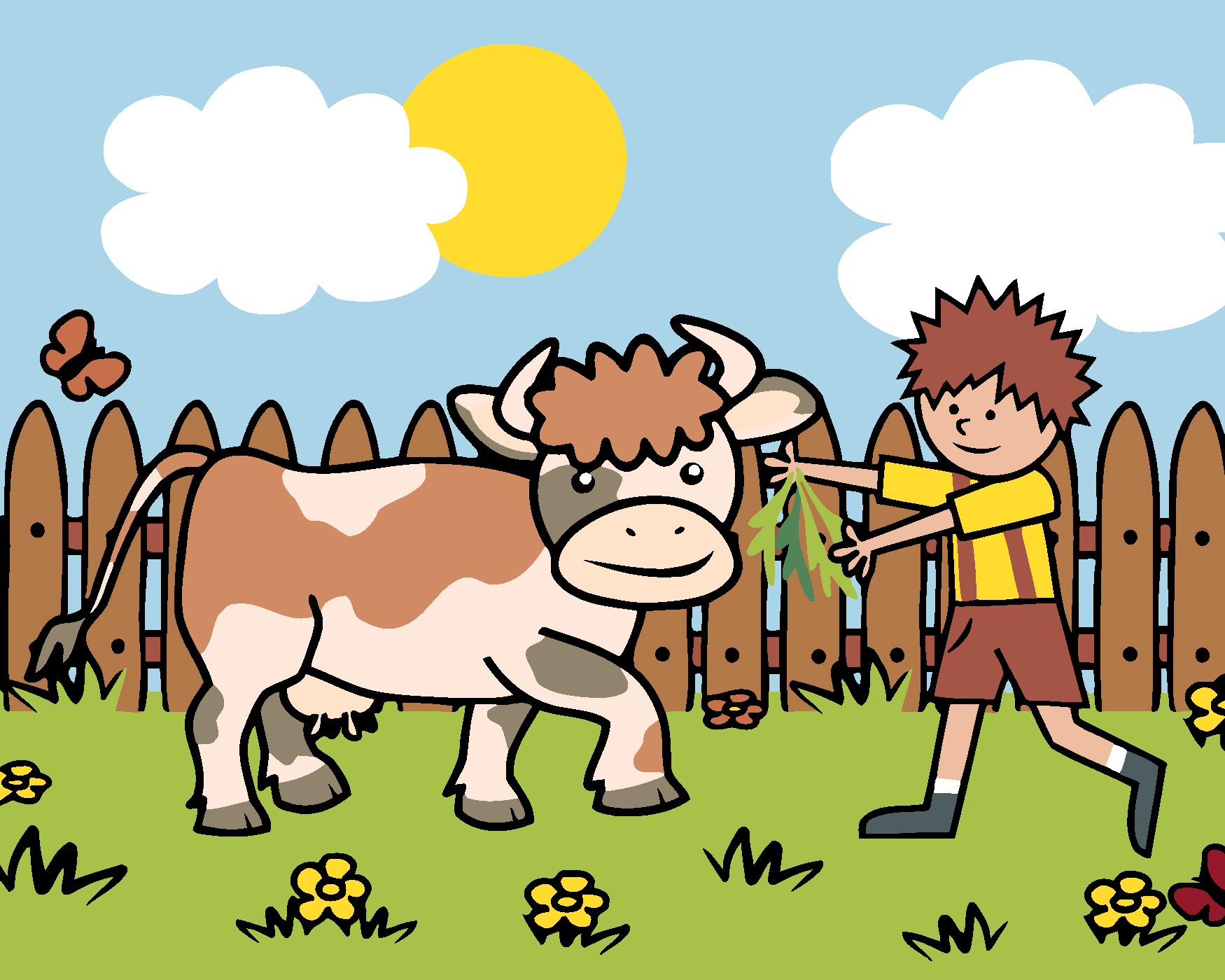 Malování podle čísel - KLUK S KRÁVOU NA PASTVĚ Rozměr: 80x100 cm, Rámování: bez rámu a bez vypnutí plátna