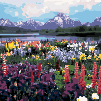 Malování podle čísel - LOUKA A HORY Rozměr: 80x100 cm, Rámování: vypnuté plátno na rám