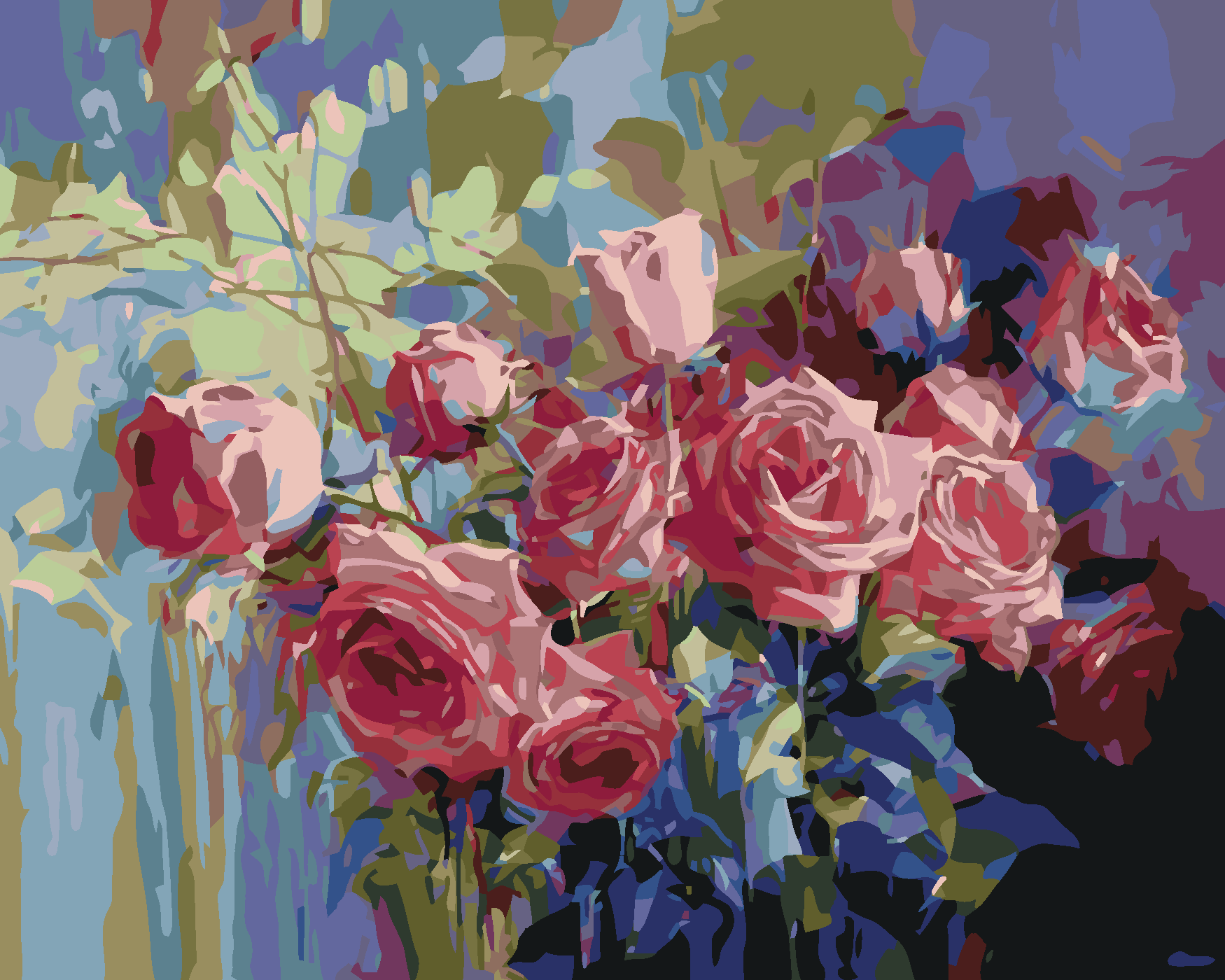 Malování podle čísel - RŮŽOVÉ RŮŽE Rozměr: 80x100 cm, Rámování: bez rámu a bez vypnutí plátna