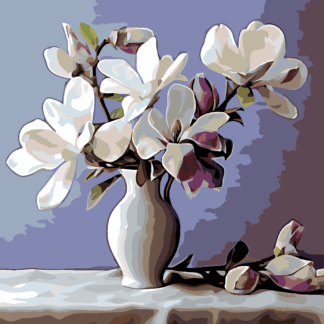 Malování podle čísel - MAGNÓLIE 6 Rozměr: 40x50 cm, Rámování: vypnuté plátno na rám