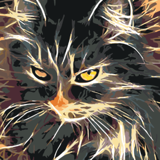 Malování podle čísel - NÁDHERNĚ DVOUBAREVNÁ KOČKA Rozměr: 40x50 cm, Rámování: vypnuté plátno na rám