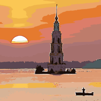 Malování podle čísel - OZDOBNÝ MAJÁK A RYBÁŘ Rozměr: 80x100 cm, Rámování: bez rámu a bez vypnutí plátna