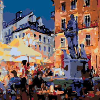Malování podle čísel - RESTAURACE POD SOCHOU Rozměr: 40x50 cm, Rámování: vypnuté plátno na rám