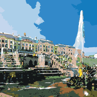 Malování podle čísel - FONTÁNA PŘED KONGRESEM Rozměr: 40x50 cm, Rámování: bez rámu a bez vypnutí plátna