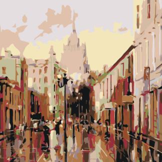 Malování podle čísel - NA NÁMĚSTÍ Rozměr: 40x50 cm, Rámování: vypnuté plátno na rám