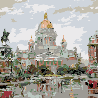 Malování podle čísel - KATEDRÁLA SVATÉHO IZÁKA Rozměr: 40x50 cm, Rámování: bez rámu a bez vypnutí plátna