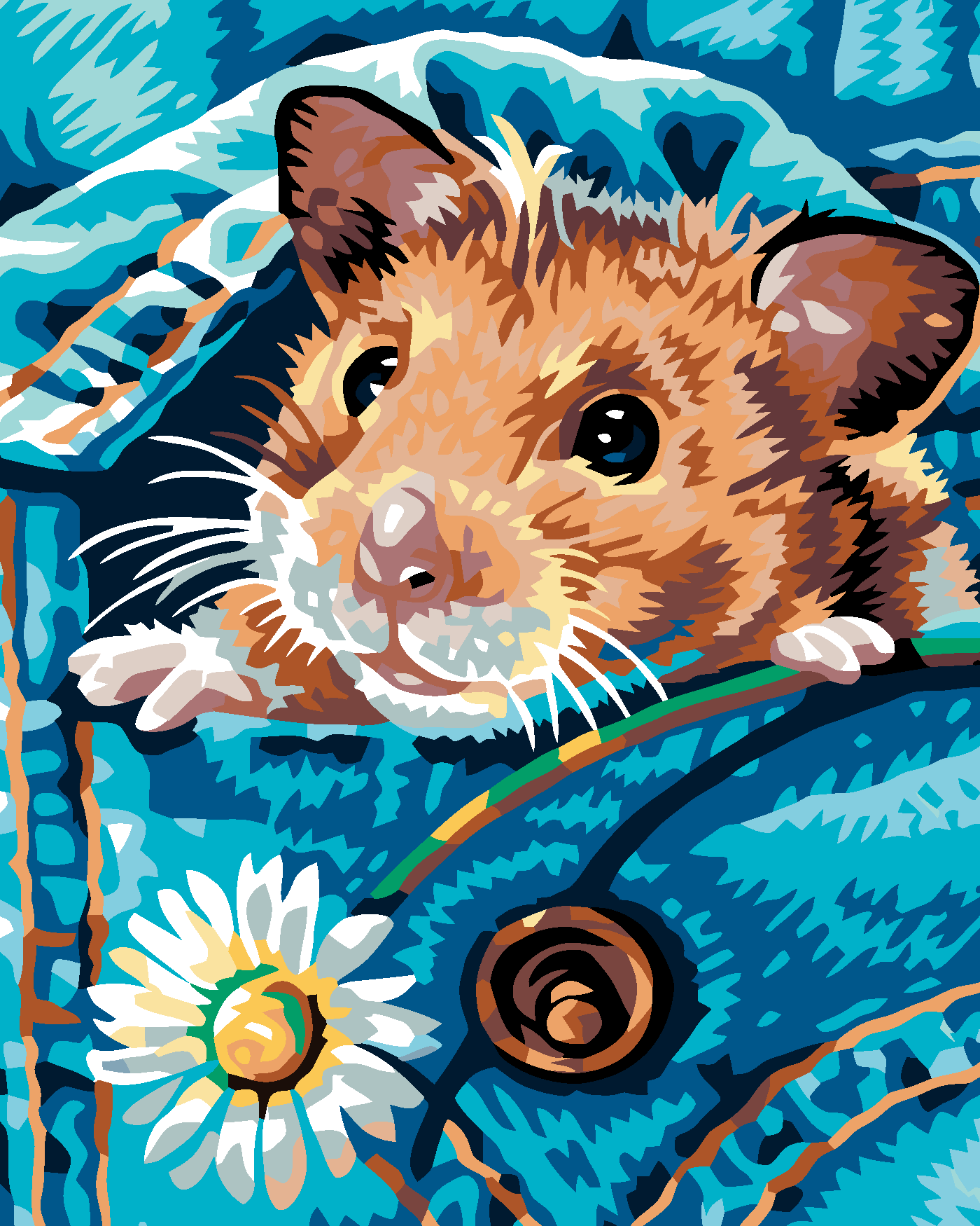 Malování podle čísel - KŘEČEK S KOPRETINKOU Rozměr: 80x100 cm, Rámování: bez rámu a bez vypnutí plátna