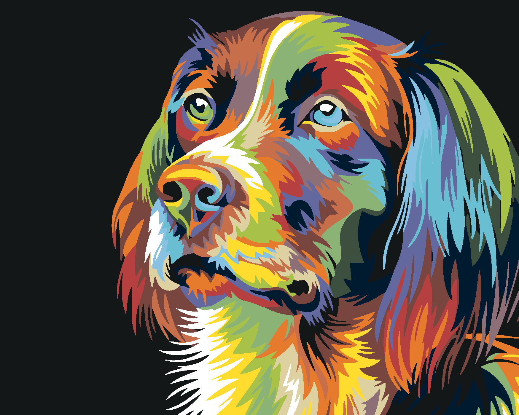 Malování podle čísel - PES Rozměr: 40x50 cm, Rámování: bez rámu a bez vypnutí plátna