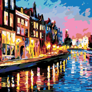 Malování podle čísel - NOC V BENÁTKÁCH Rozměr: 40x50 cm, Rámování: vypnuté plátno na rám
