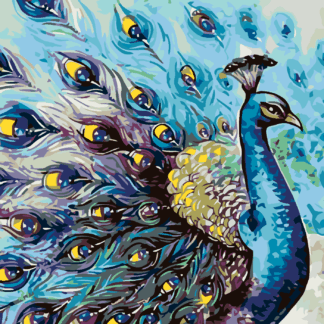 Malování podle čísel - PYŠNÝ PÁV Rozměr: 40x50 cm, Rámování: vypnuté plátno na rám