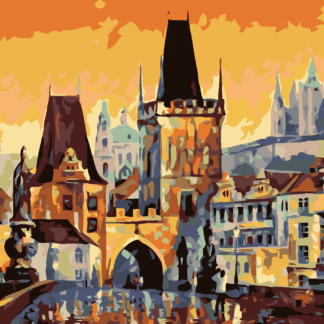 Malování podle čísel - KARLŮV MOST Rozměr: 80x100 cm, Rámování: bez rámu a bez vypnutí plátna