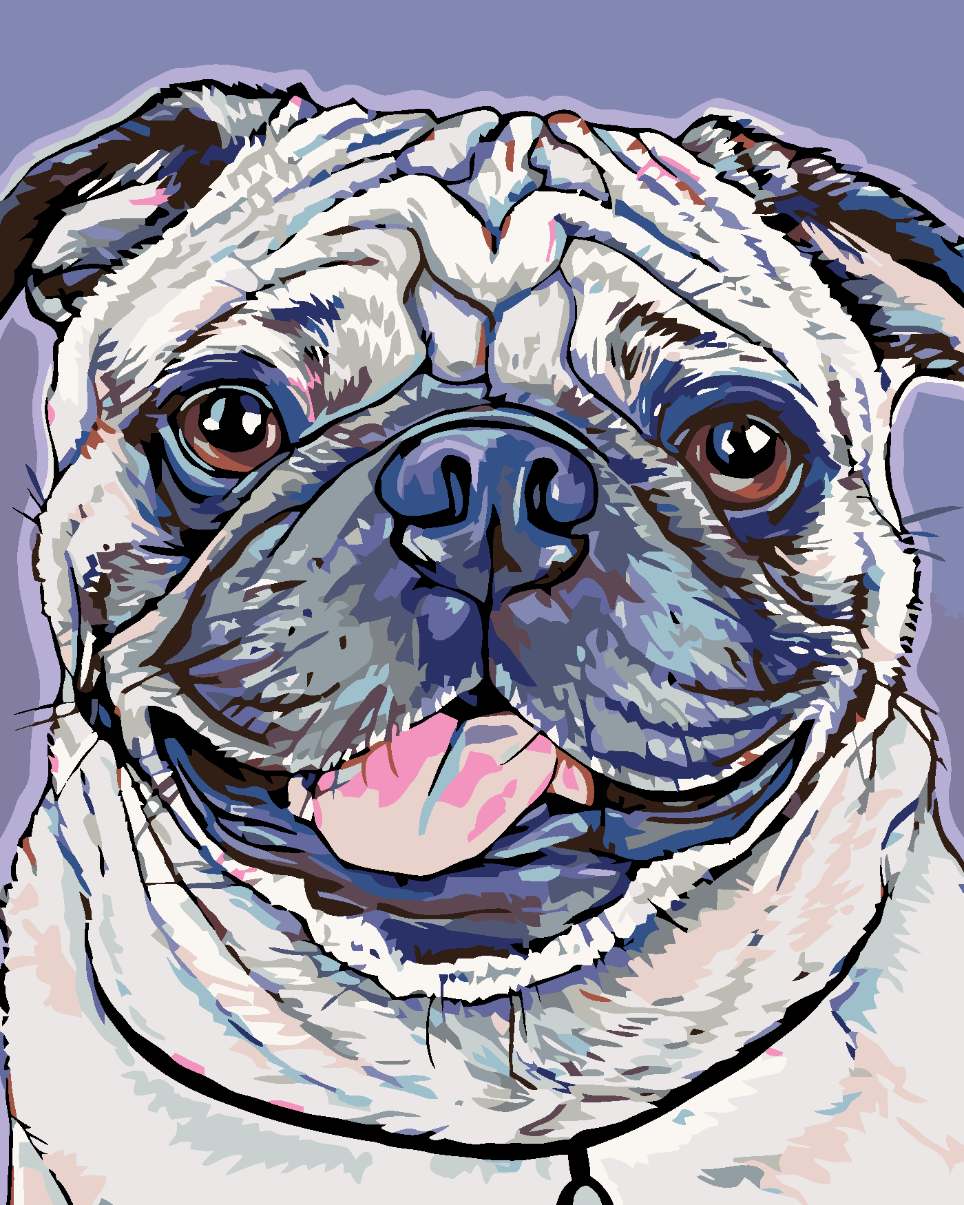 Malování podle čísel - MOPSÍK Rozměr: 80x100 cm, Rámování: vypnuté plátno na rám