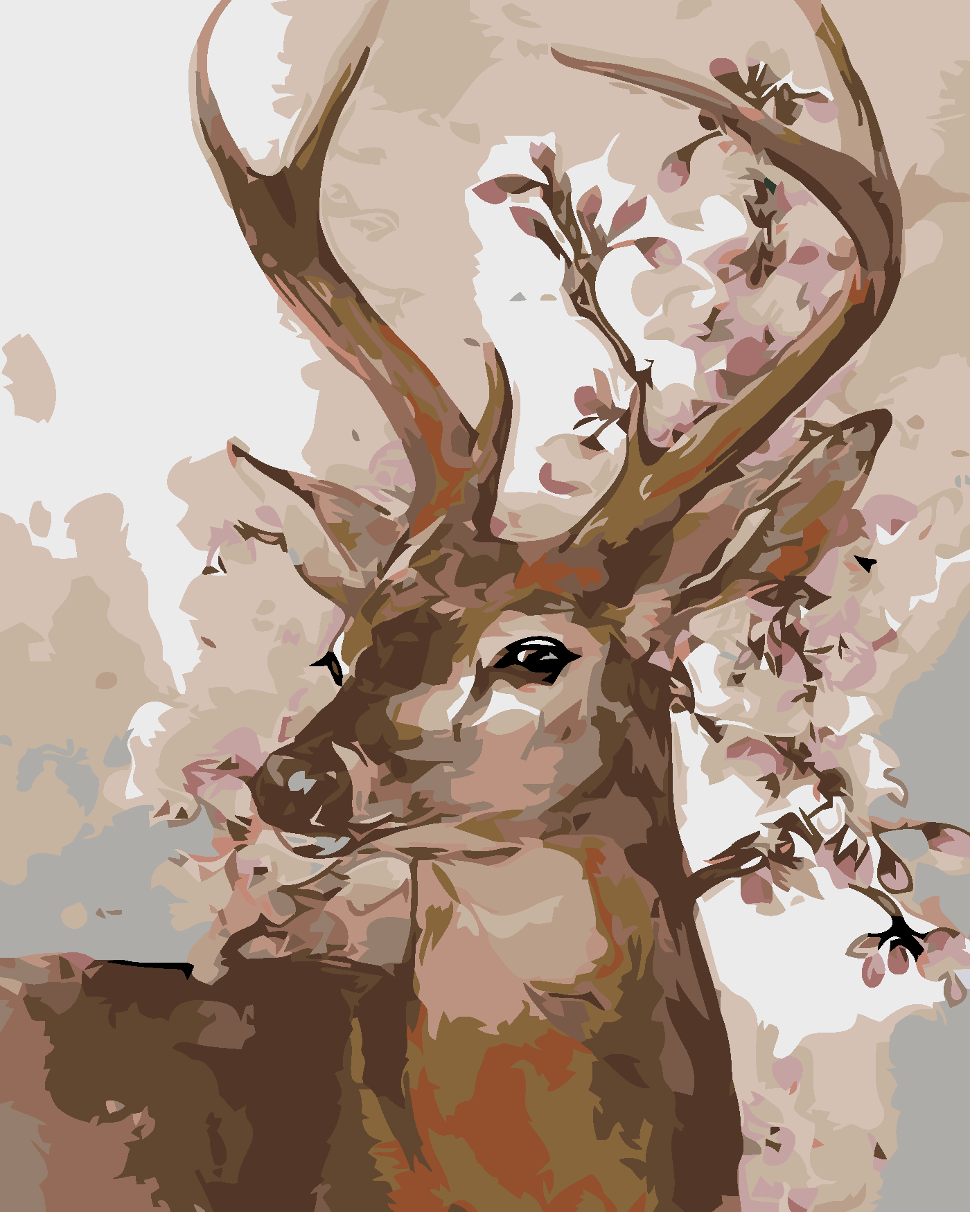 Malování podle čísel - JELEN NA JAŘE Rozměr: 40x50 cm, Rámování: vypnuté plátno na rám