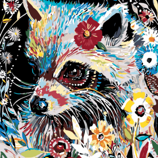 Malování podle čísel - MÝVAL S KVĚTY Rozměr: 80x100 cm, Rámování: bez rámu a bez vypnutí plátna