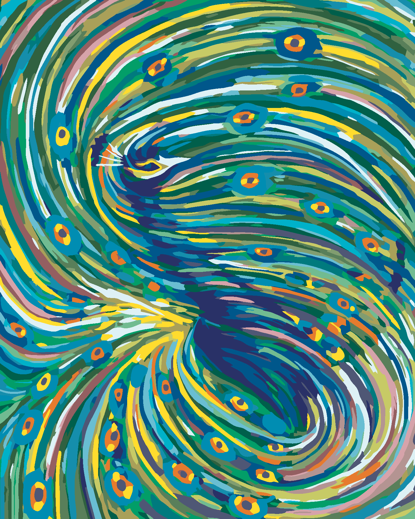 Malování podle čísel - BAREVNÝ PÁV Rozměr: 40x50 cm, Rámování: vypnuté plátno na rám