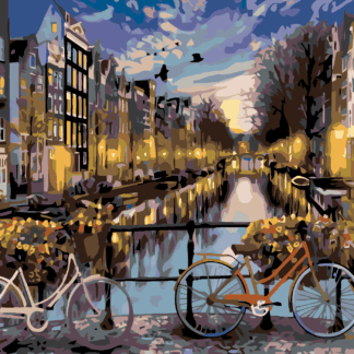 Malování podle čísel - KOLA V AMSTERDAMU Rozměr: 80x100 cm, Rámování: vypnuté plátno na rám
