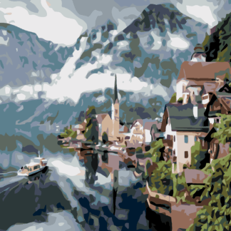 Malování podle čísel - HALLSTATT Rozměr: 80x100 cm, Rámování: bez rámu a bez vypnutí plátna