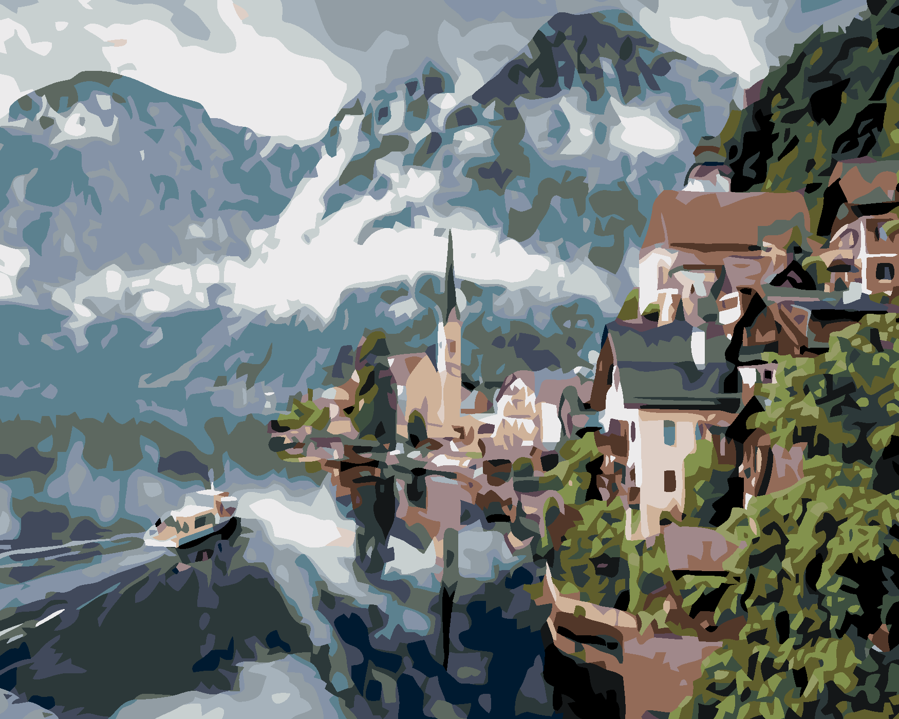 Malování podle čísel - HALLSTATT Rozměr: 80x100 cm, Rámování: vypnuté plátno na rám