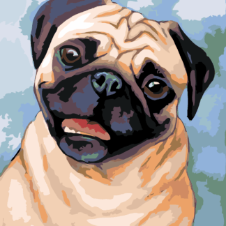 Malování podle čísel - HNĚDÝ MOPS Rozměr: 40x50 cm, Rámování: bez rámu a bez vypnutí plátna