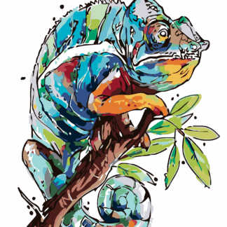 Malování podle čísel - CHAMELEON Rozměr: 80x100 cm, Rámování: vypnuté plátno na rám