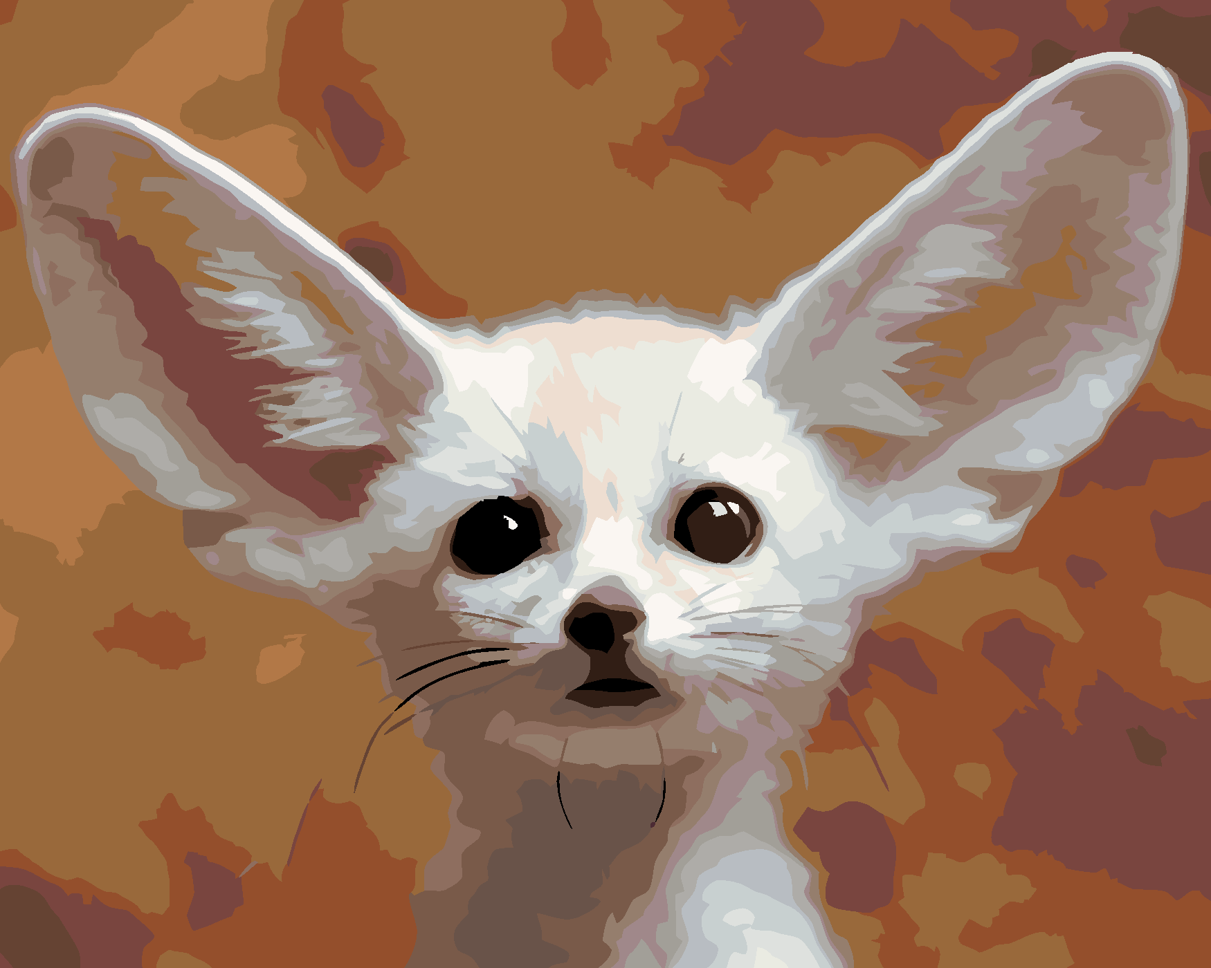 Malování podle čísel - LIŠTIČKA FENEK Rozměr: 40x50 cm, Rámování: vypnuté plátno na rám