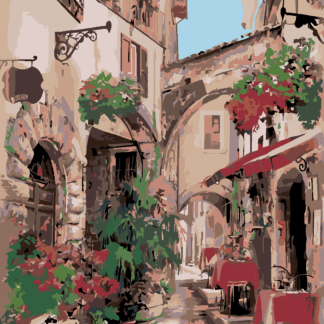 Malování podle čísel - ITALSKÁ ULIČKA Rozměr: 80x100 cm, Rámování: bez rámu a bez vypnutí plátna