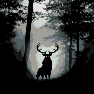 Malování podle čísel - JELEN V TEMNÉM HVOZDU Rozměr: 80x100 cm, Rámování: bez rámu a bez vypnutí plátna